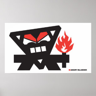 Angry Islander - schwarz auf hell Poster
