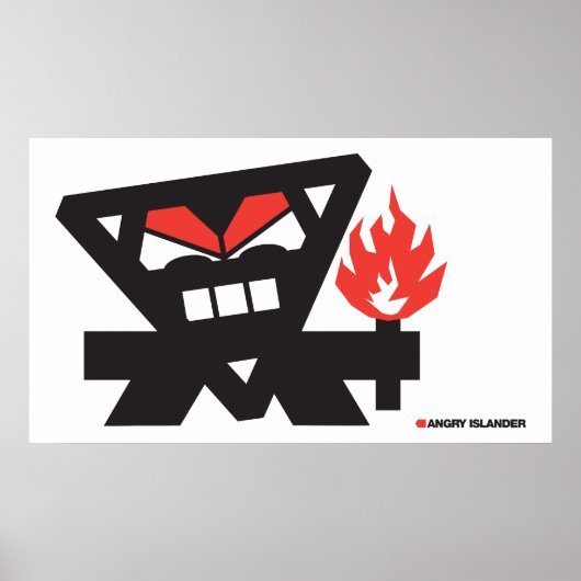 Angry Islander - schwarz auf hell Poster (Vorne)