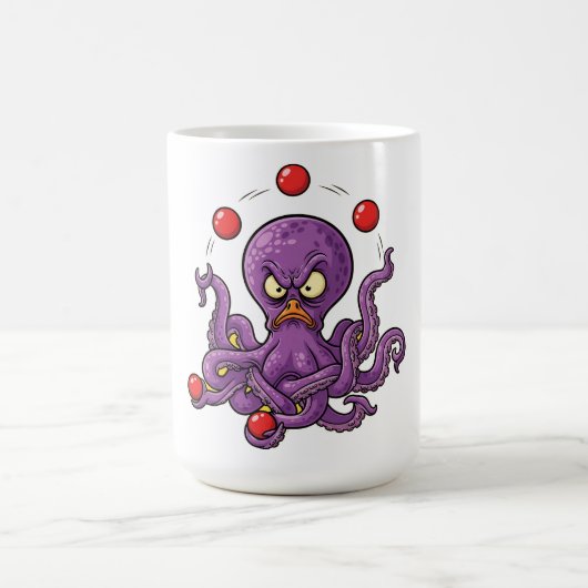 Angry Juggling Octopus Kaffeetasse (Mittel)
