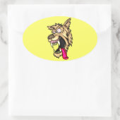 Angry Junkyard Dog Ovaler Aufkleber (Tasche)