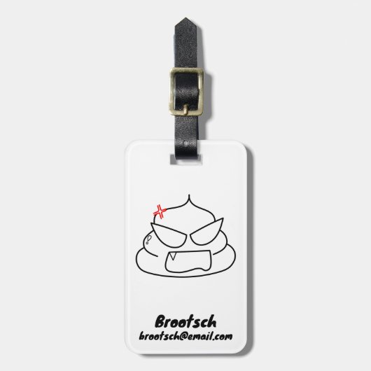 Angry Kack - Brootsch the PooPoo Gepäckanhänger (Vorderseite vertikal)