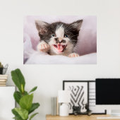 Angry Kitten mit Ölfarbe Poster (Heimbüro)
