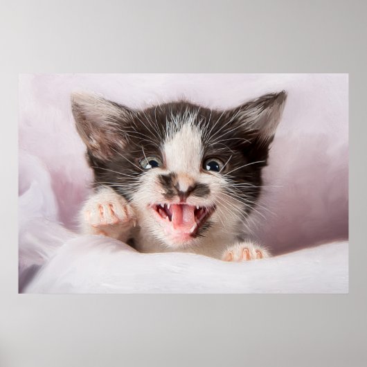 Angry Kitten mit Ölfarbe Poster (Vorne)