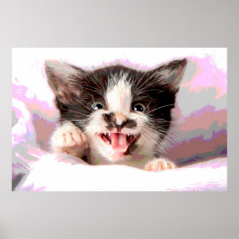 Angry Kitten mit Poster-Effekt Poster
