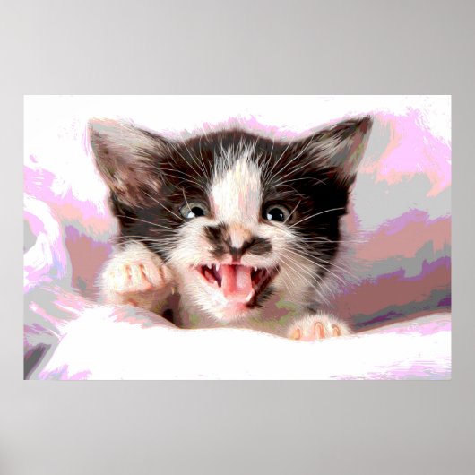 Angry Kitten mit Poster-Effekt Poster (Vorne)
