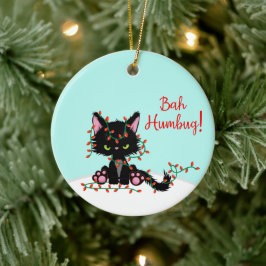 Angry Kitty hackte sich in Lights Keramik Ornament
