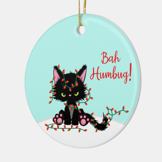 Angry Kitty hackte sich in Lights Keramik Ornament (Links)