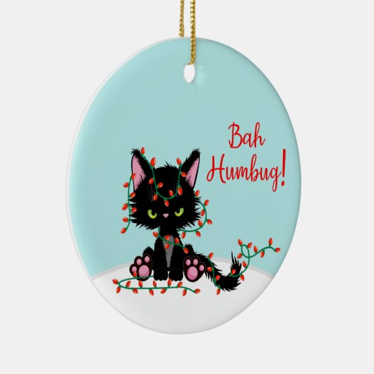 Angry Kitty hackte sich in Lights Keramik Ornament (Rechts)