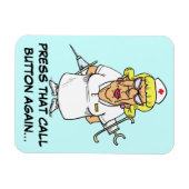 Angry Krankenschwester müde von Patient drücken An Magnet (Horizontal)