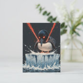 Angry laser eyes MN Loon melting ice Postcard Postkarte (Stehend Vorderseite)