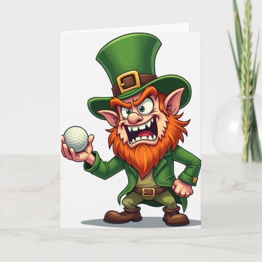Angry Leprechaun Golf Joke Card Karte (Vorderseite)