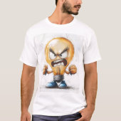Angry Light Bulb 3D-Zeichen T-Shirt (Vorderseite)