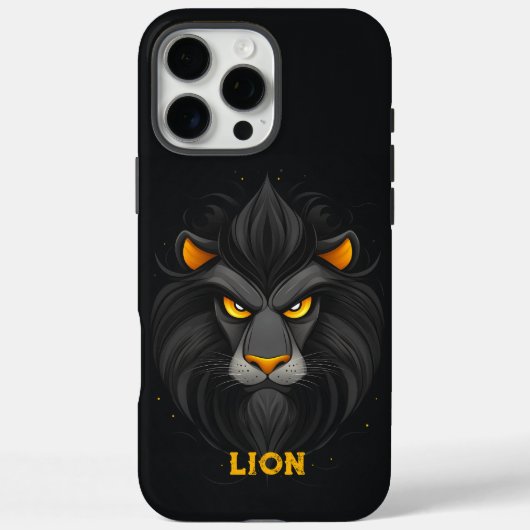 Angry Lion Black Case-Mate iPhone Hülle (Rückseite)