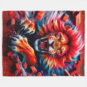 Angry Lion Fleecedecke (Vorderseite (Horizontal))