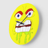 Angry Mad Face Round Clock Große Wanduhr (Winkel)