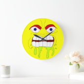 Angry Mad Face Round Clock Große Wanduhr (Zuhause)