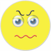 Angry Mad Grumpy Emoji Aufkleber (Vorderseite)