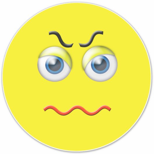Angry Mad Grumpy Emoji Aufkleber (Vorderseite)