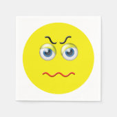 Angry Mad Grumpy Emoji Serviette (Vorderseite)