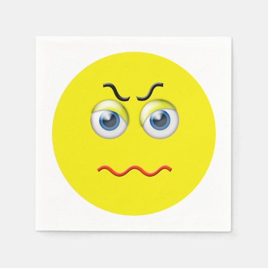 Angry Mad Grumpy Emoji Serviette (Vorderseite)