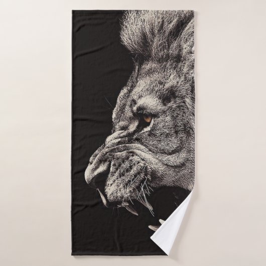 Angry Male Lion Badehandtuch (Badehandtuch)