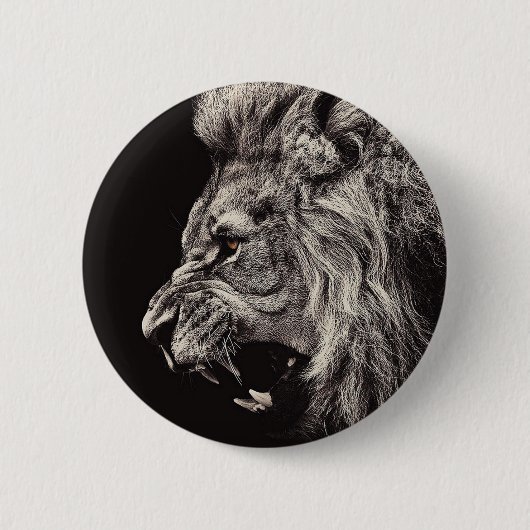 Angry Male Lion Button (Vorderseite)
