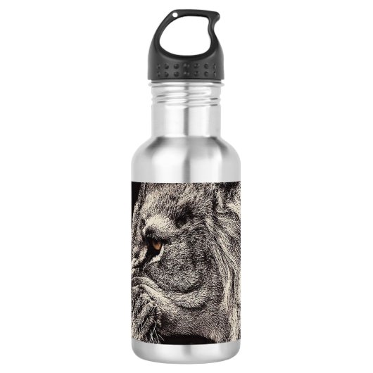 Angry Male Lion Edelstahlflasche (Vorderseite)