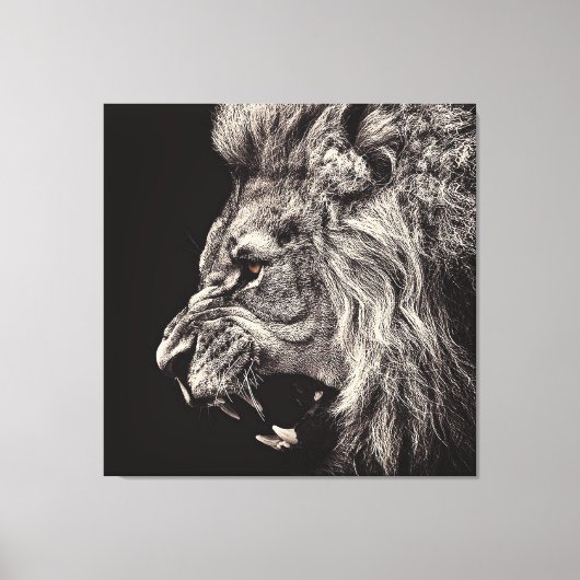 Angry Male Lion Leinwanddruck (Vorderseite)