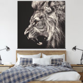 Angry Male Lion Leinwanddruck (Insitu (Schlafzimmer))