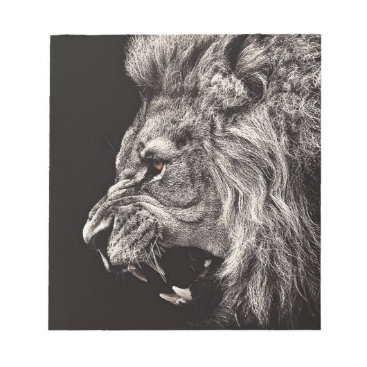 Angry Male Lion Notizblock (Vorderseite)