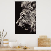 Angry Male Lion Poster (Küche)