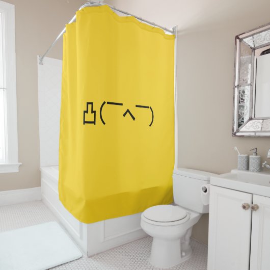 Angry Middle Finger Emoticon Japanisch Kaomoji Duschvorhang (Beispiel)