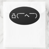 Angry Middle Finger Emoticon Japanisch Kaomoji Ovaler Aufkleber (Tasche)