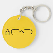 Angry Middle Finger Emoticon Japanisch Kaomoji Schlüsselanhänger (Rückseite)