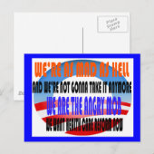 ANGRY MOB OBAMA POSTKARTE (Vorne/Hinten)