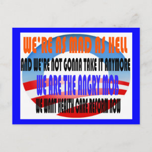ANGRY MOB OBAMA POSTKARTE