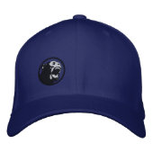 Angry Monkee Hat - BabyBlue/Black Bestickte Baseballkappe (Vorderseite)