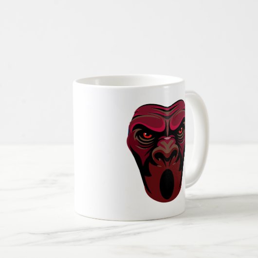 Angry Monkey Face Kaffeetasse (VorderseiteRechts)