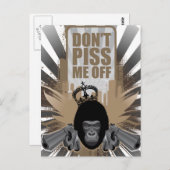 Angry Monkey mit Gun Postkarte (Vorne/Hinten)