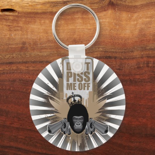 Angry Monkey mit Gun Schlüsselanhänger (Vorderseite)
