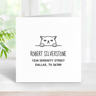 Angry Moody Cat Peeking oben Adresse 2 Gummistempel