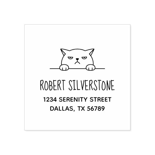 Angry Moody Cat Peeking oben Adresse 2 Gummistempel (Prägung)