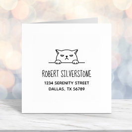 Angry Moody Cat Peeking oben Adresse Permastempel