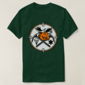 Angry Moose Crossed Ice Pick Ax Pararescue Mascot T-Shirt (Design vorne)