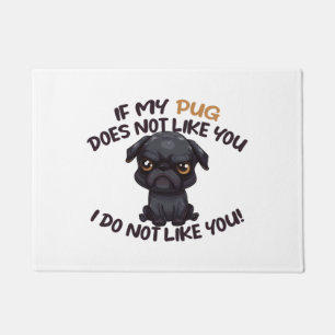 Angry Mops (schwarz) - Einzigartiges Design Fußmatte