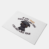 Angry Mops (schwarz) - Einzigartiges Design Fußmatte (Schrägansicht)