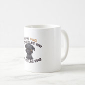 Angry Mops (schwarz) - Einzigartiges Design Kaffeetasse (VorderseiteRechts)