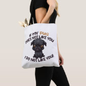 Angry Mops (schwarz) - Einzigartiges Design Tasche (Von Nahem)