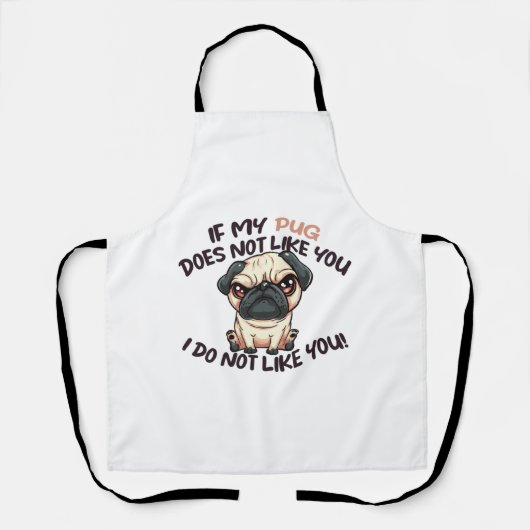 Angry Mops (Tan) - Einzigartiges Design Schürze (Vorderseite)
