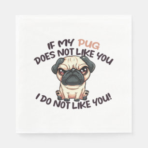 Angry Mops (Tan) - Einzigartiges Design Serviette